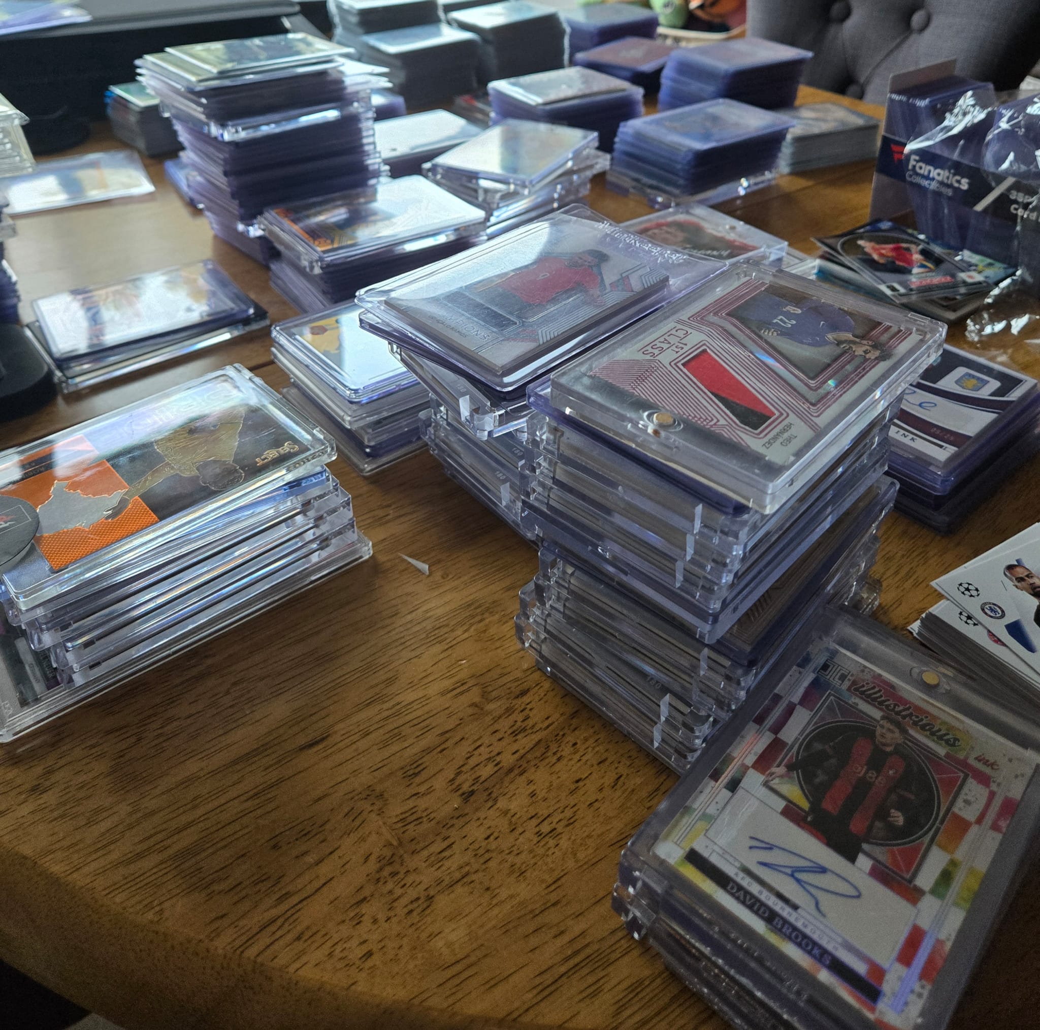 Football trading card mystery box - stacked slabbed cards