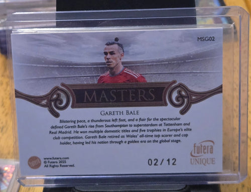 Gareth Bale 2025 Futera Unique Masters Gold Frame 02/12 - back
