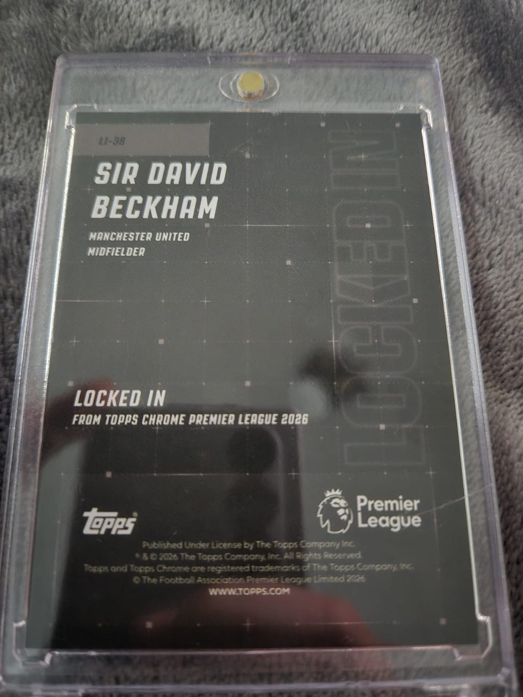 Sir David Beckham Locked In back – 2025-26 Topps Chrome Premier League