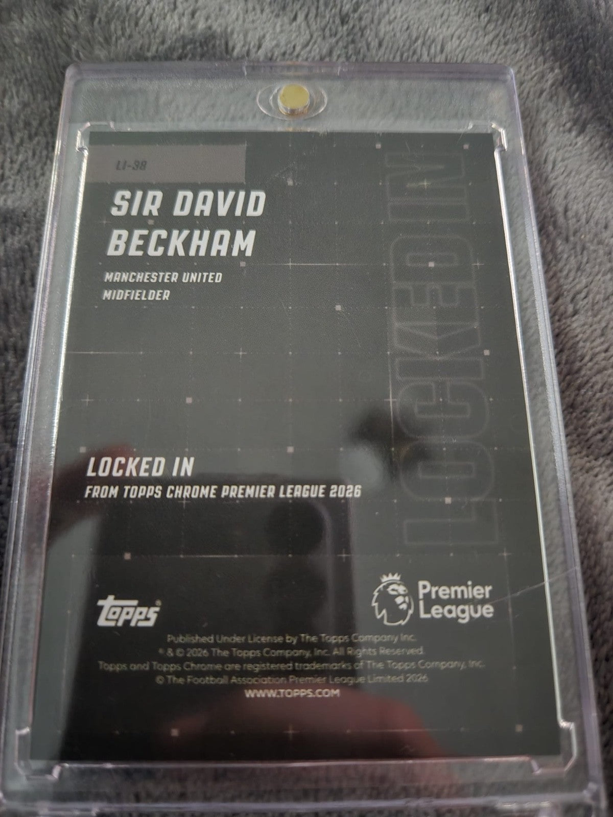 Sir David Beckham Locked In back – 2025-26 Topps Chrome Premier League