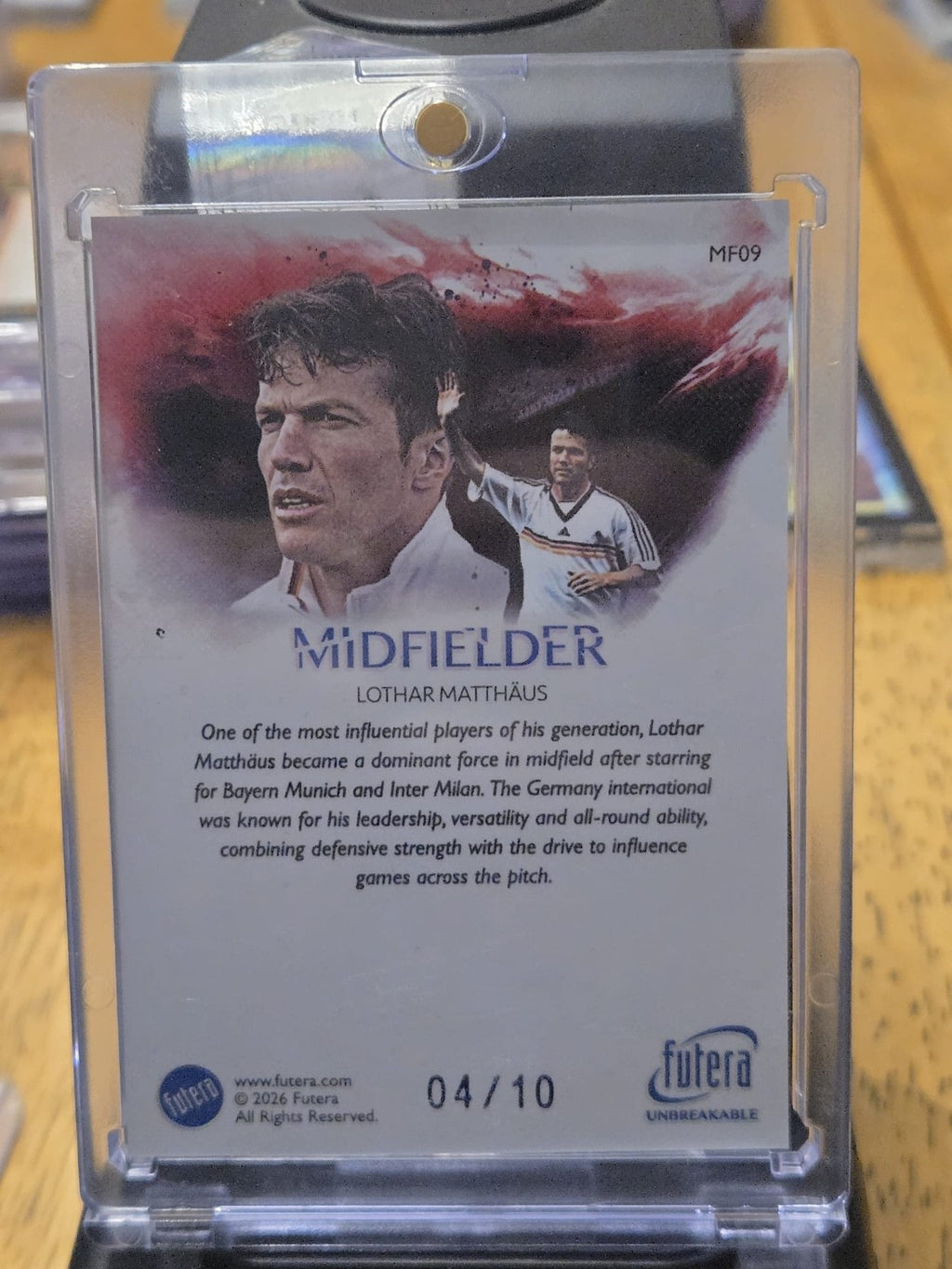 Lothar Matthäus Midfielder 04/10 Futera Unique back