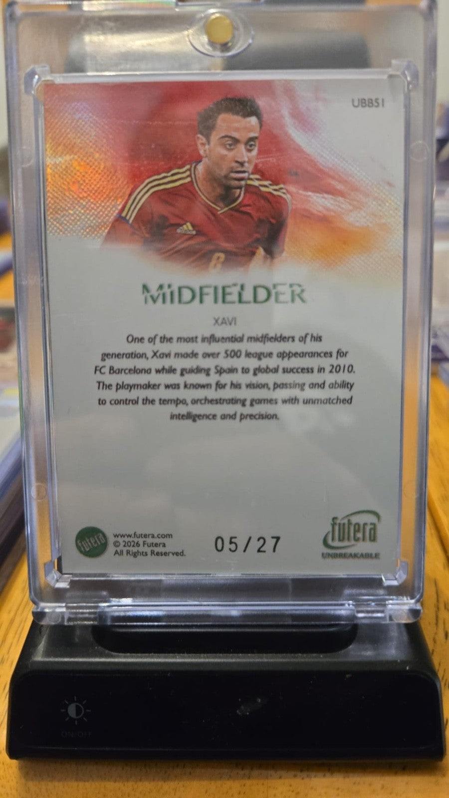 Xavi Midfielder 05/27 Futera Unbreakable back