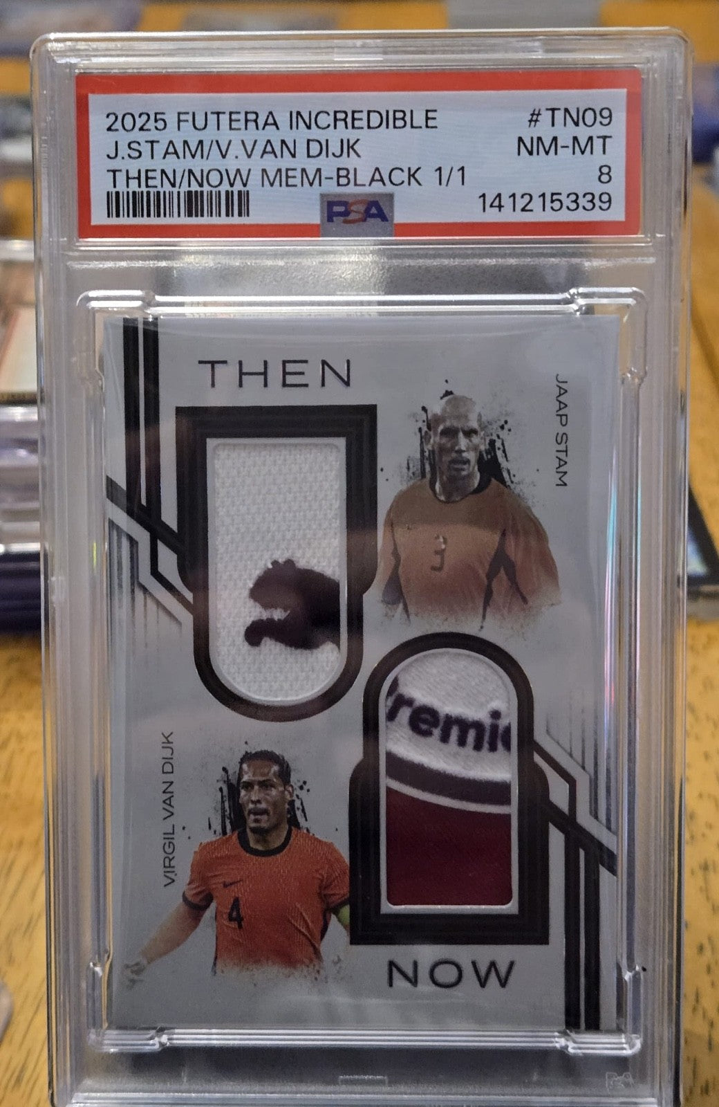 2025 Futera Incredible Stam Van Dijk Then & Now 1/1 PSA 8 - front