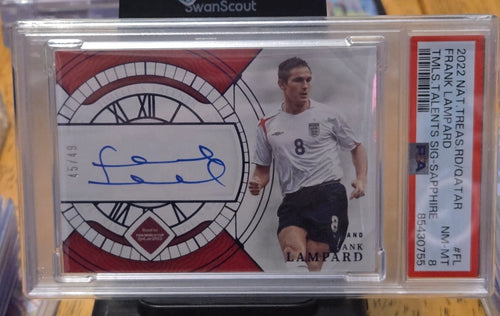 Frank Lampard 2022 Panini National Treasures auto 45/49 PSA 8 - front
