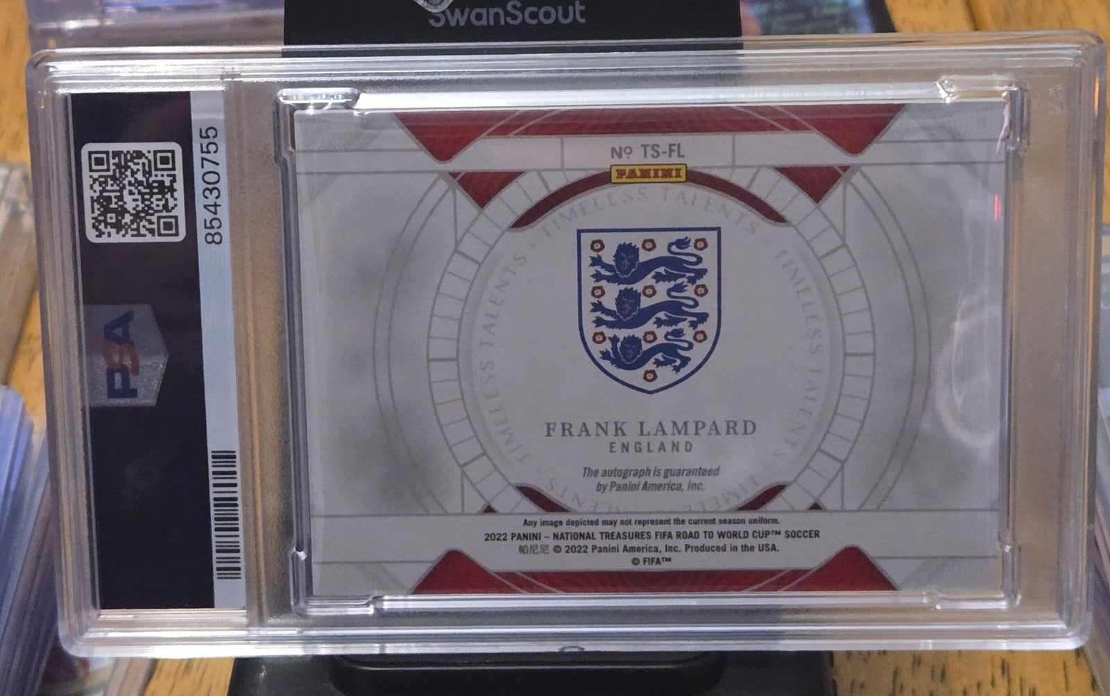 Frank Lampard 2022 Panini National Treasures auto 45/49 PSA 8 - back