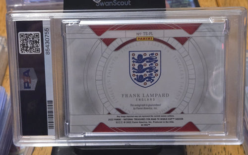 Frank Lampard 2022 Panini National Treasures auto 45/49 PSA 8 - back